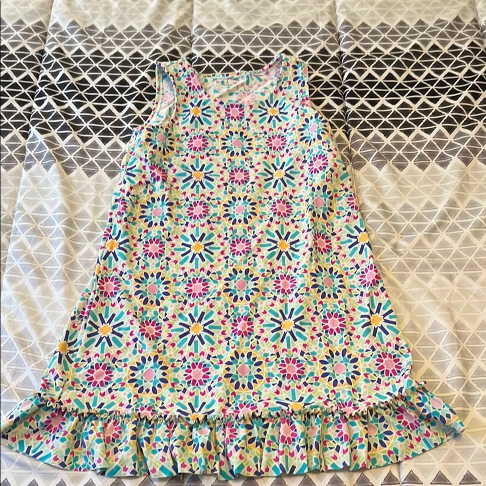 Floral Sleeveless Swim Dress with Ruffle Hem